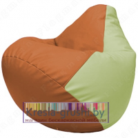 Бескаркасное кресло мешок Груша Г2.3-2004 (оранжевый, светло-салатовый)